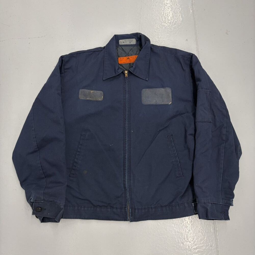 Vintage 70s Red Kap Blue Canvas Workwear Mechanics Jacket